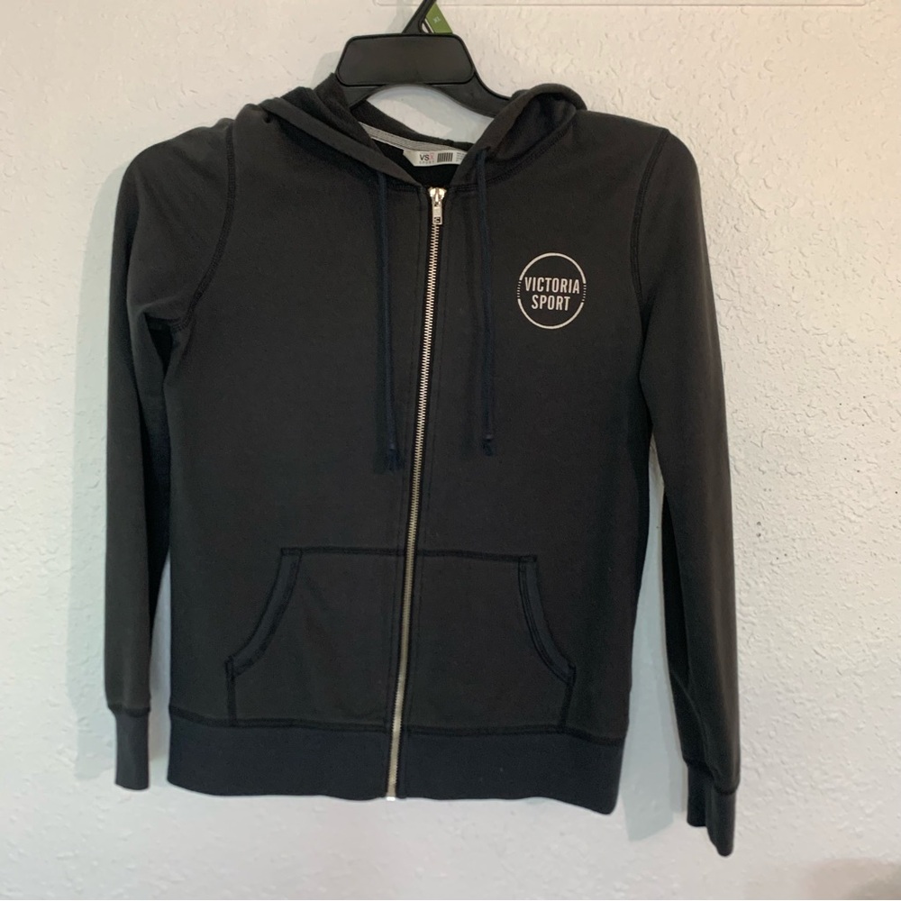 Victoria's Secret VSX Sport Black Sweatshirt with Pink Logo Accent